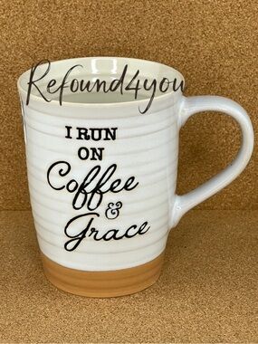 Spectrum - 'I Run on Coffee & Grace' Inspired Ceramic Mug. NWT. Firm!